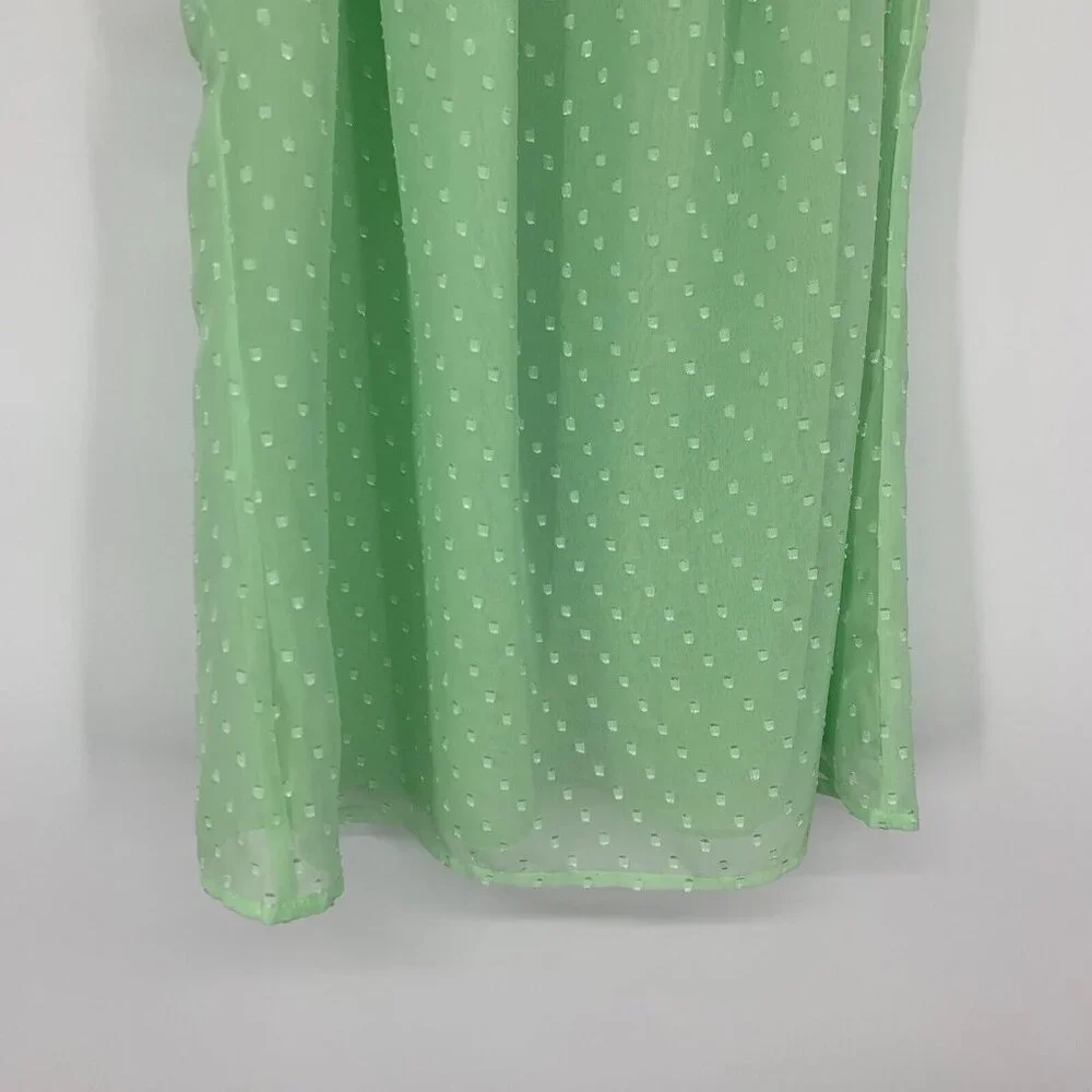 New York & Company Top Green Swiss Dot Sleeveless Halter Tank NWT - Picture 5 of 11